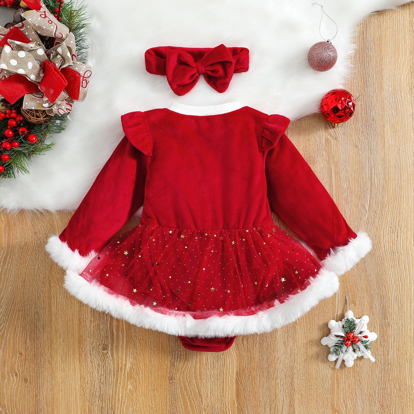 Little girl Christmas dress Baby girl Christmas set with